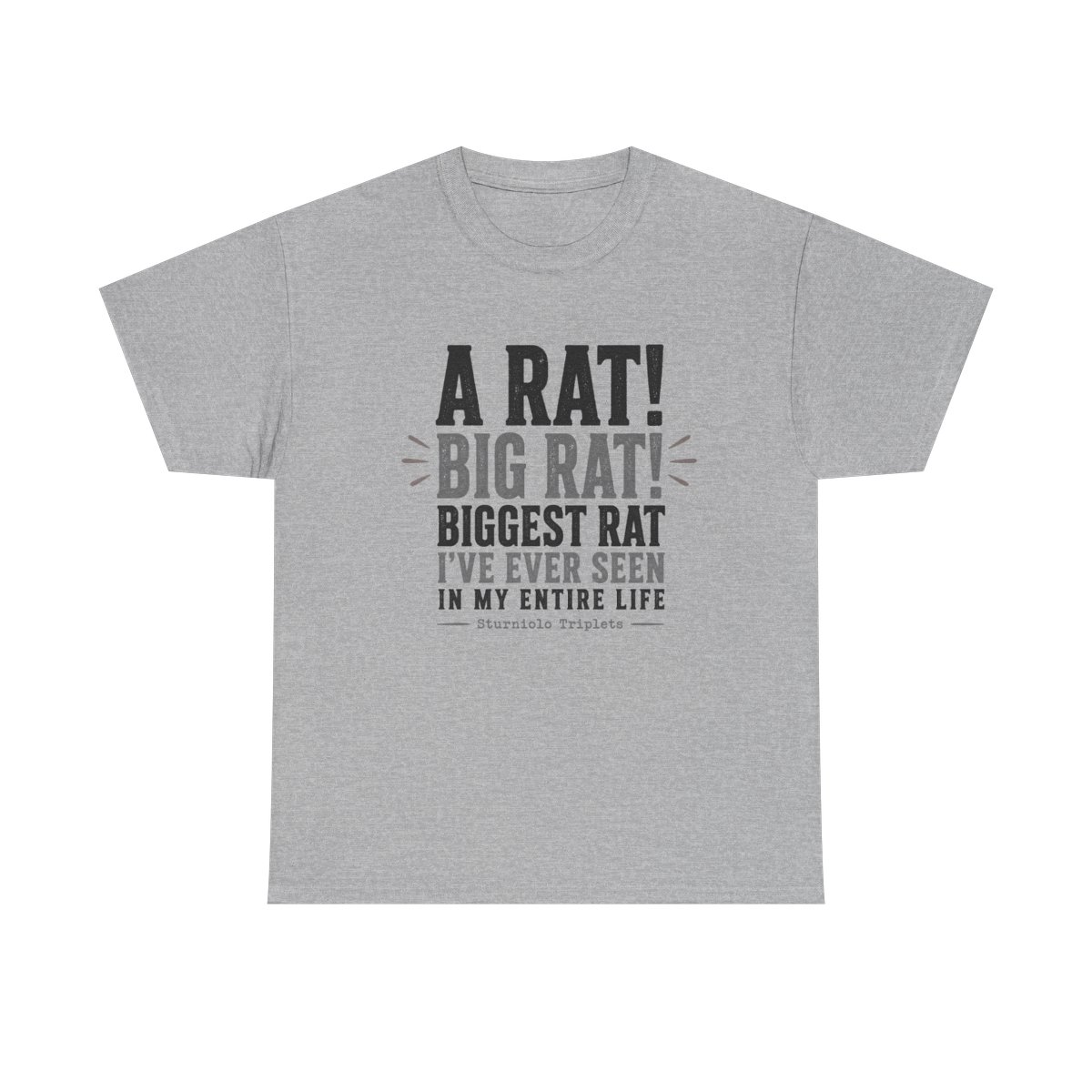 Sturniolo Triplets "A RAT! BIG RAT! BIGGEST RAT I" Unisex Tee - alternate angle 2, merchandise