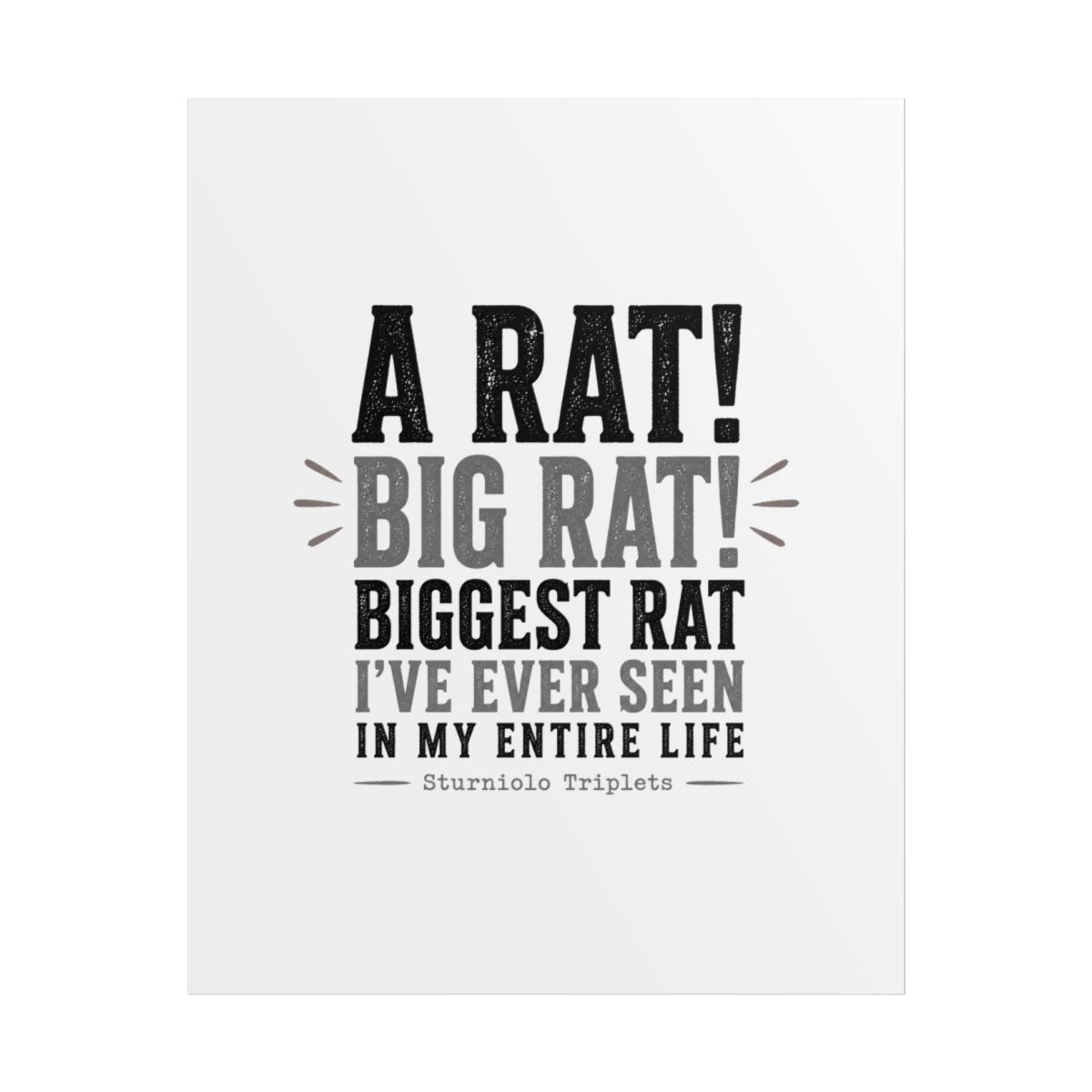 Sturniolo Triplets "A RAT! BIG RAT! BIGGEST RAT I" Poster - Official Posters & Wall Art merchandise