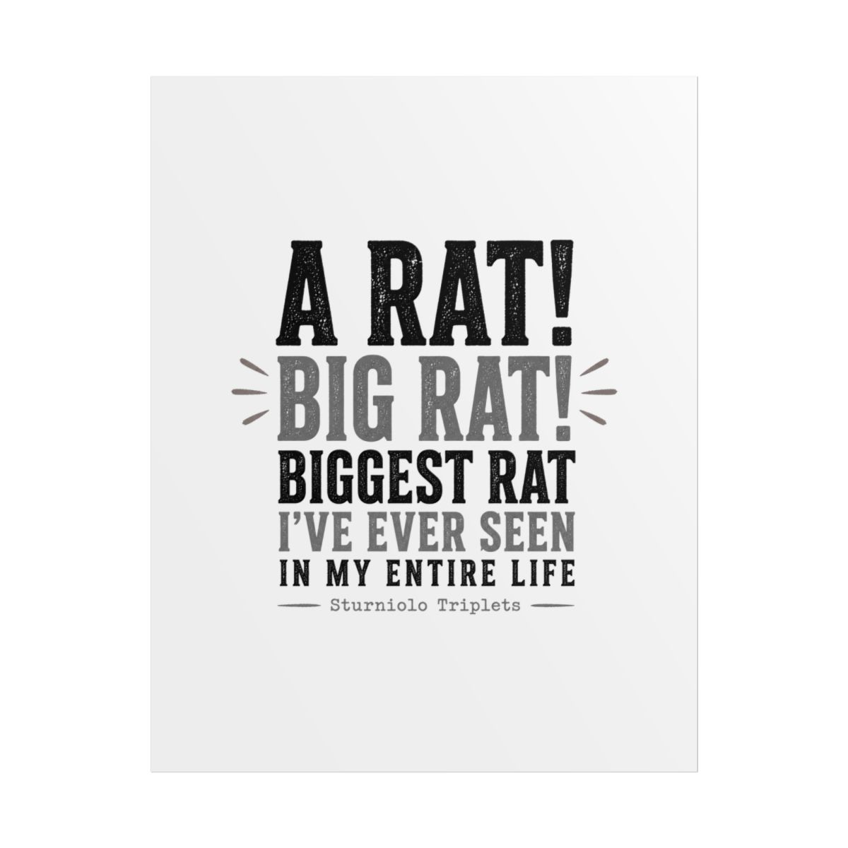 Sturniolo Triplets "A RAT! BIG RAT! BIGGEST RAT I" Poster - alternate angle 1, merchandise