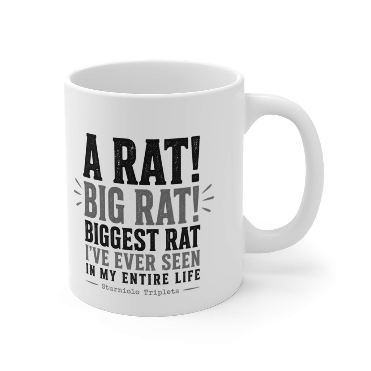 Sturniolo Triplets "A RAT! BIG RAT! BIGGEST RAT I" White Mug - Official Mugs & Drinkware merchandise