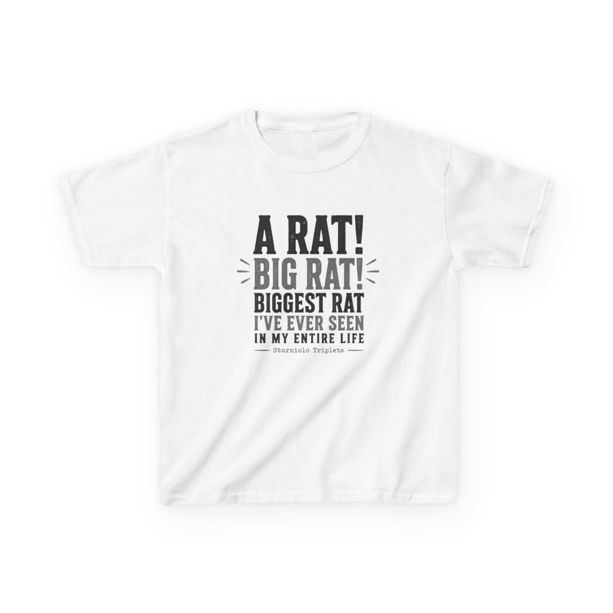 Sturniolo Triplets "A RAT! BIG RAT! BIGGEST RAT I" Unisex Kids Tee - Official t-shirts merchandise